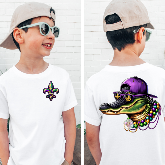 Mardi Gras Gator Tee
