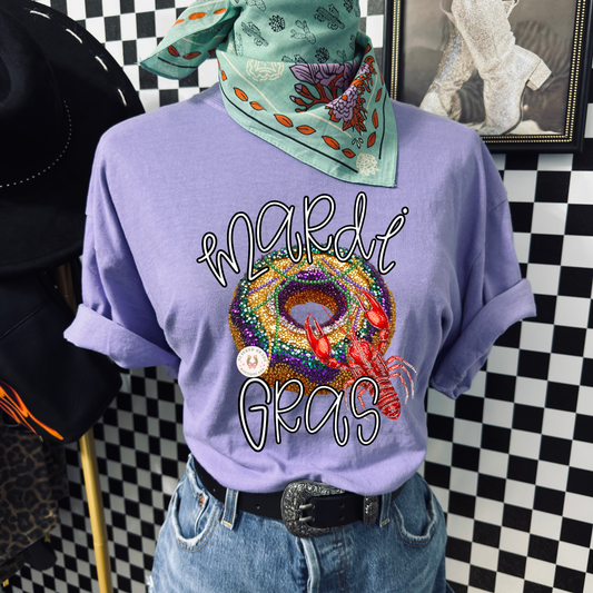 mardi gras faux rhinestone tee