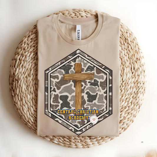 Central Christian Camo with Cross - toddler /youth