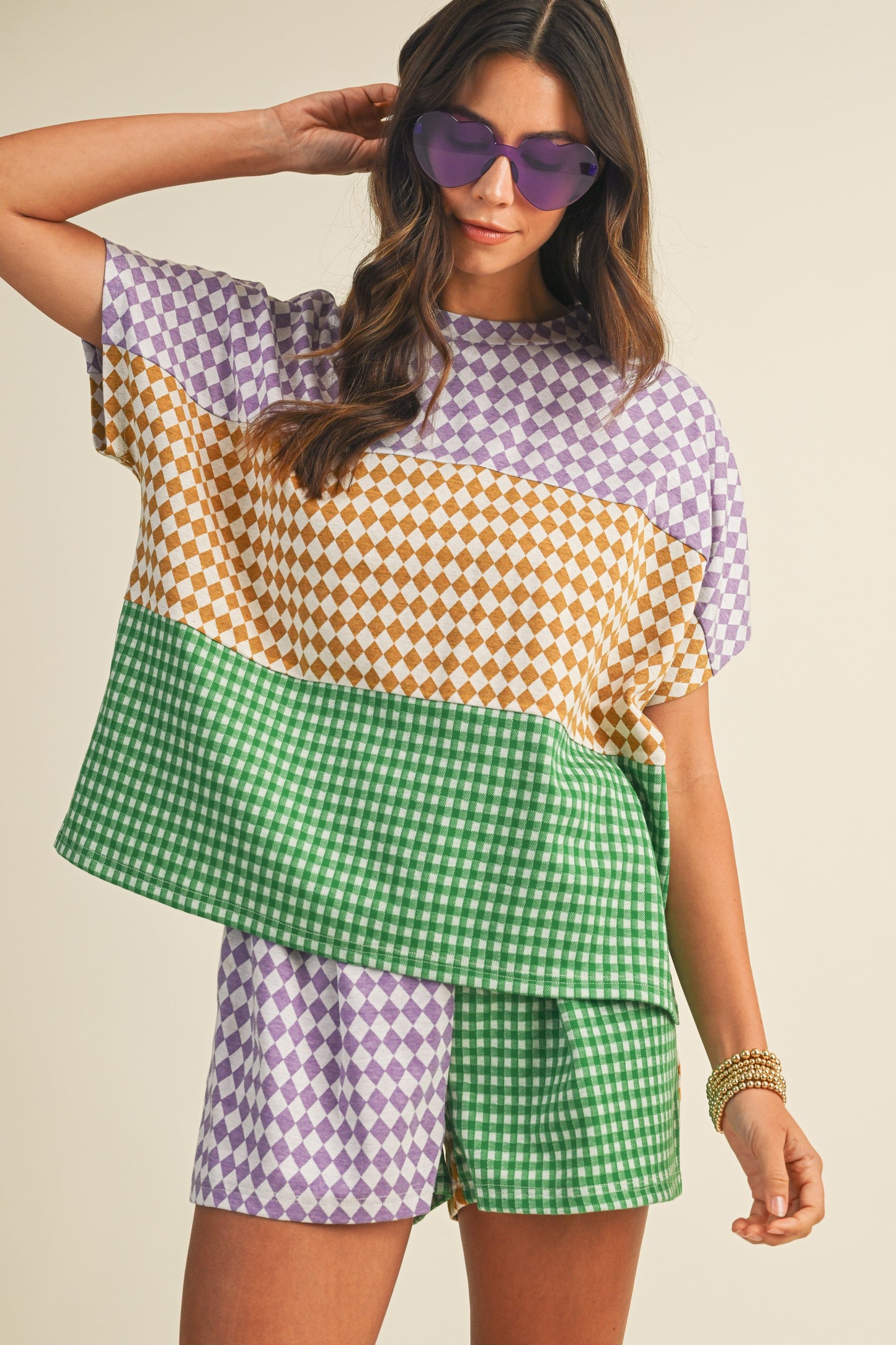 Mardi Gras Checkered Set