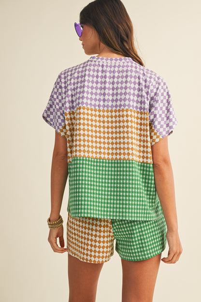 Mardi Gras Checkered Set