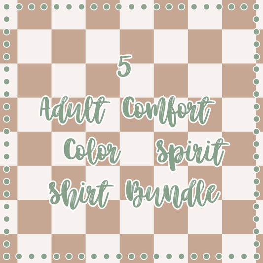 5 Adult Comfort Color Spirit Shirt Bundle