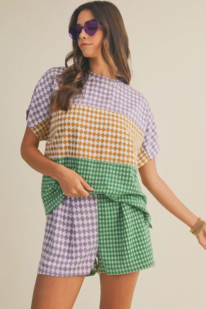 Mardi Gras Checkered Set